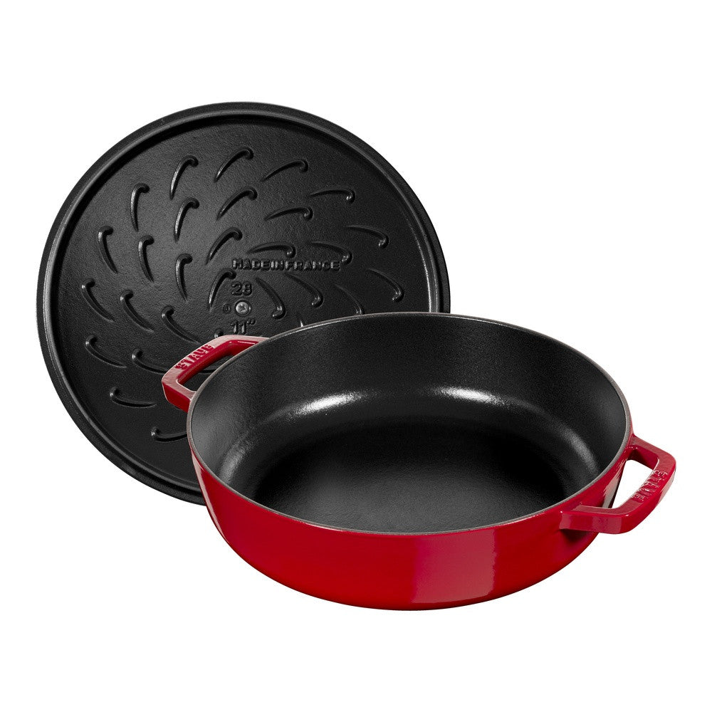 24 cm - Staub Braisers Tegame Basso Chistera Rotondo In Ghisa