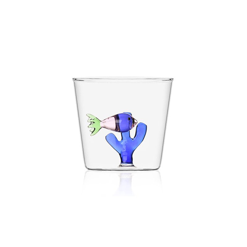 35 Cl Ichendorf Marine Garden Bicchiere Acqua Pesce Con Alga In Vetro Borosilicato