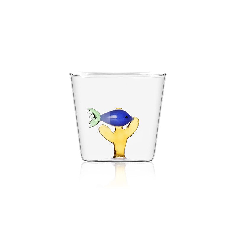 35 Cl Ichendorf Marine Garden Bicchiere Acqua Pesce Con Alga In Vetro Borosilicato