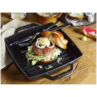 23 cm - Staub Grill Pans Bistecchiera Quadrata In Ghisa