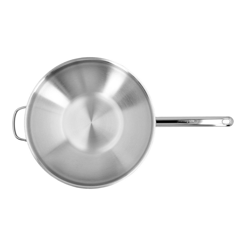 Demeyere Apollo Wok Fondo Piatto In Acciaio Inox 18/10