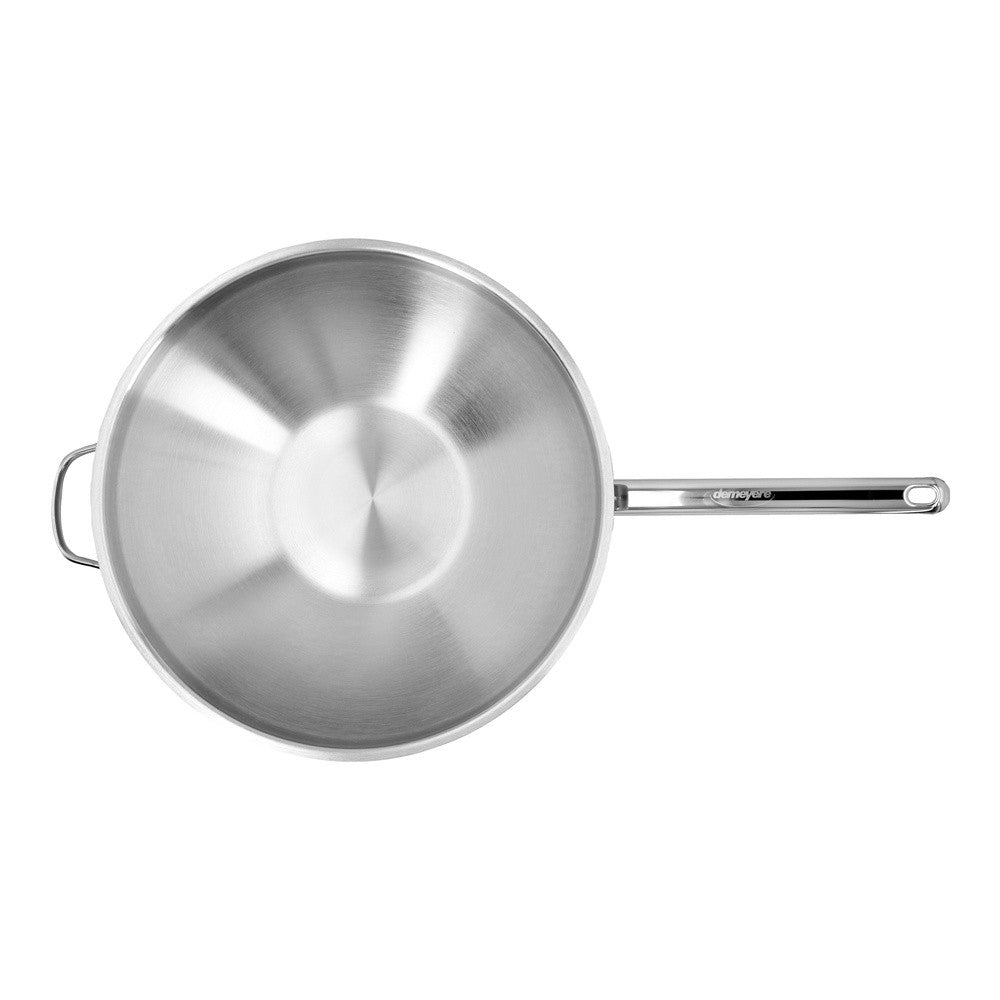 Demeyere Apollo Wok Fondo Piatto In Acciaio Inox 18/10