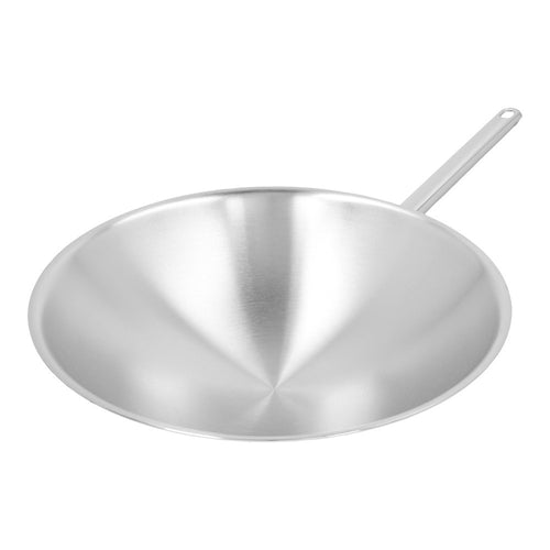 36 cm - Demeyere Apollo Wok Fondo Tondo In Acciaio Inox 18/10