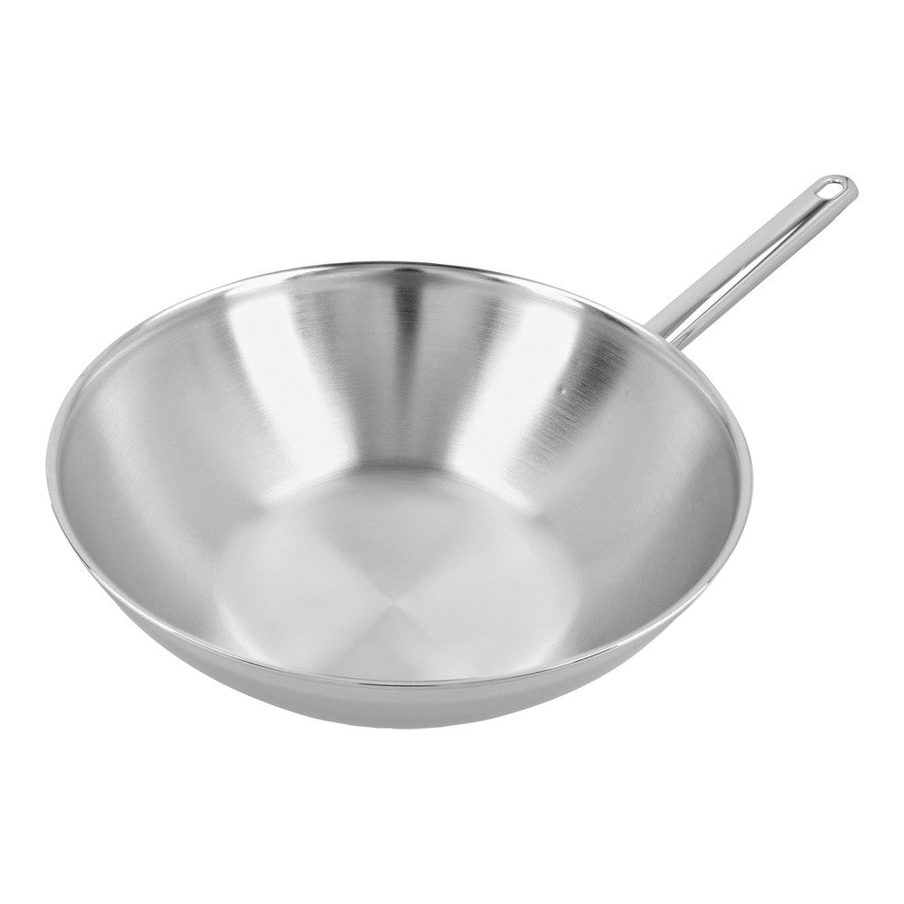Demeyere Apollo Wok Fondo Piatto In Acciaio Inox 18/10