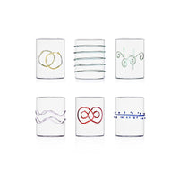 30 Cl Ichendorf Deco Bicchiere Acqua Forme Geometriche In Vetro Borosilicato Set 6 Pezzi