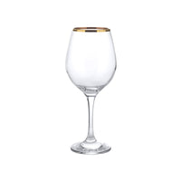 36 5 Cl Pasabahce Golden Touch Calice Vino Bianco Bordo Dorato In Vetro Set 6 Pezzi