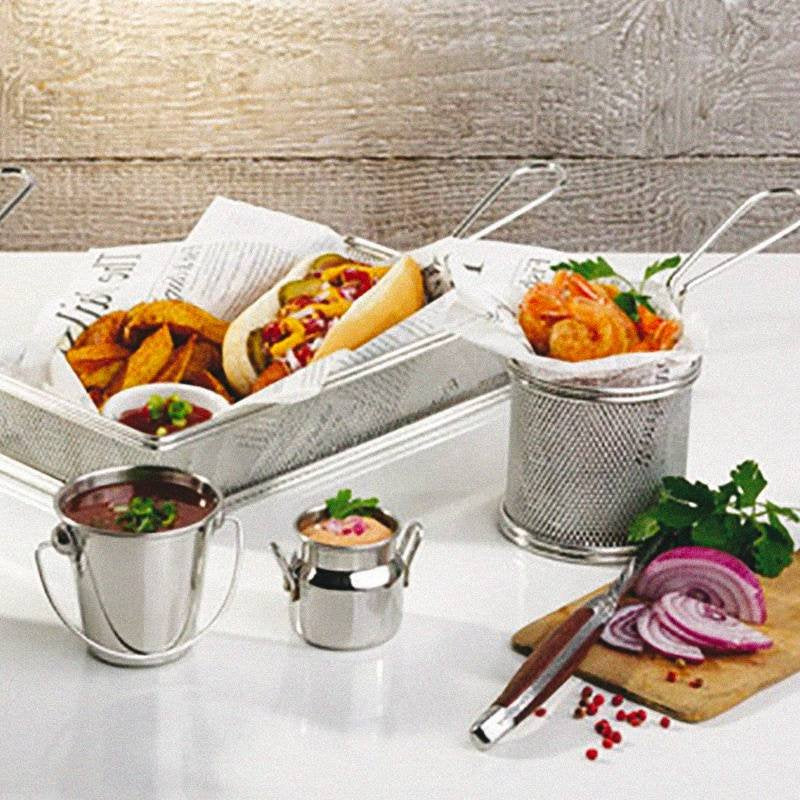 9 Cm Paderno Tableware Buffet And Display Secchiello Porta Snack In Acciaio Inox