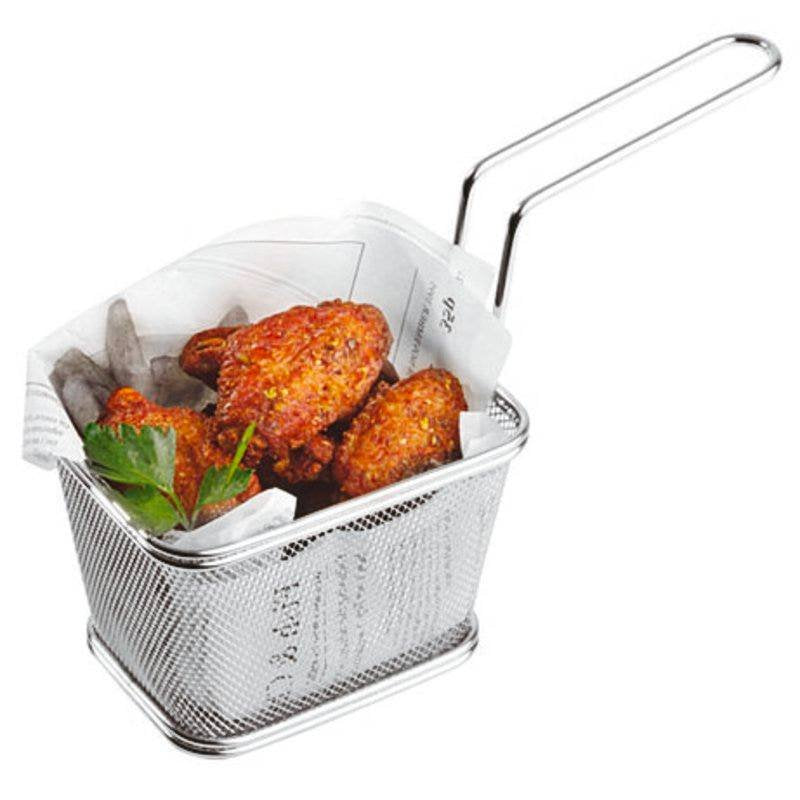 10X8 5 Cm Paderno Tableware Buffet And Display Cestello Porta Snack Quadrato In Acciaio Inox
