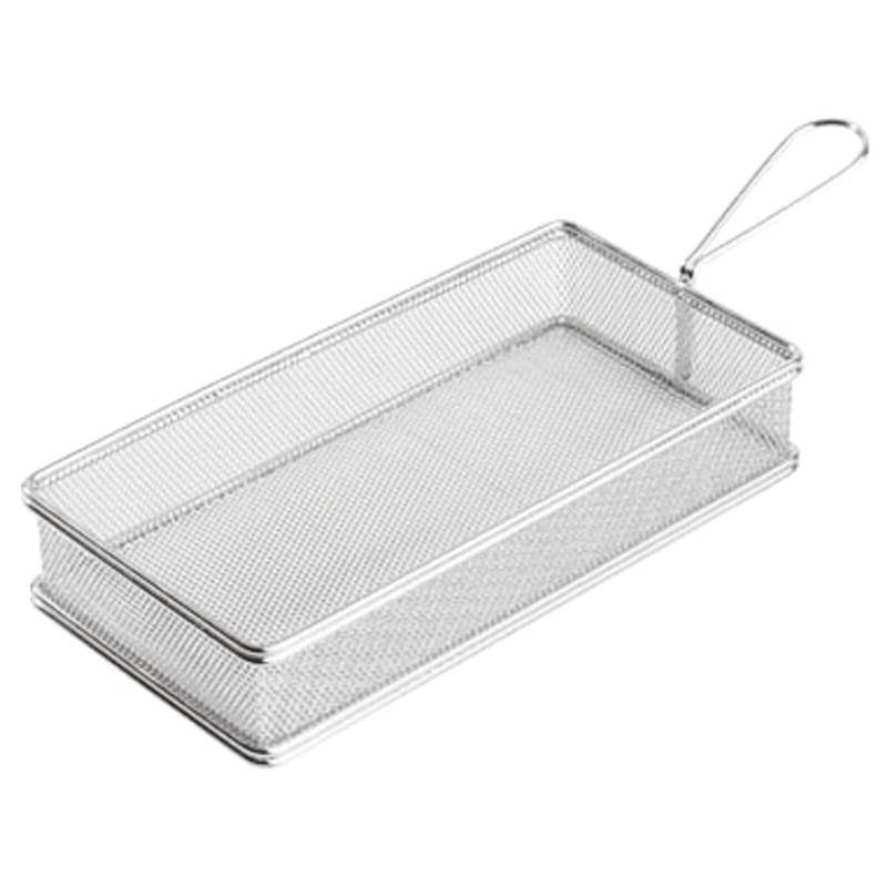 26X13 Cm Paderno Tableware Buffet And Display Cestello Porta Snack Rettangolare In Acciaio Inox