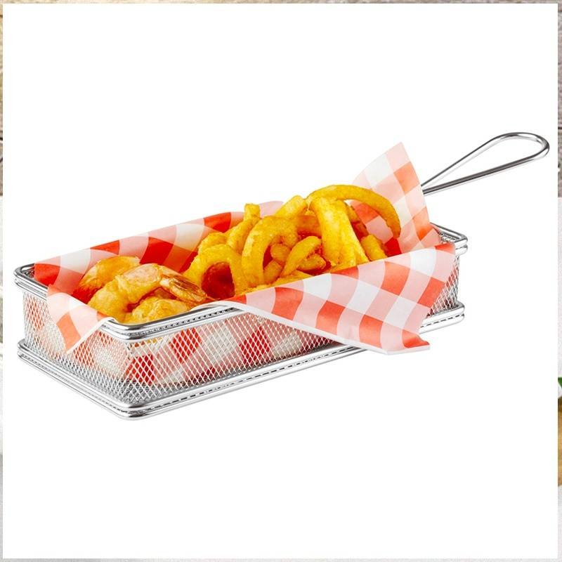 26X13 Cm Paderno Tableware Buffet And Display Cestello Porta Snack Rettangolare In Acciaio Inox