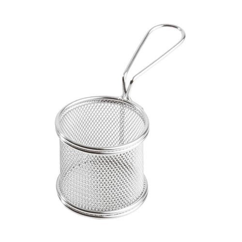 8 Cm Paderno Tableware Buffet And Display Cestello Porta Snack Rotondo In Acciaio Inox