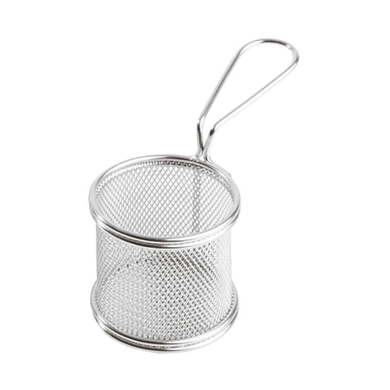 8 Cm Paderno Tableware Buffet And Display Cestello Porta Snack Rotondo In Acciaio Inox
