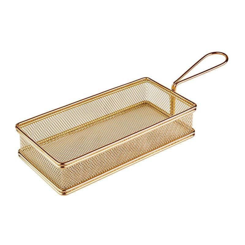 21X10 Cm Paderno Tableware Buffet And Display Cestello Porta Snack Rettangolare In Acciaio Inox