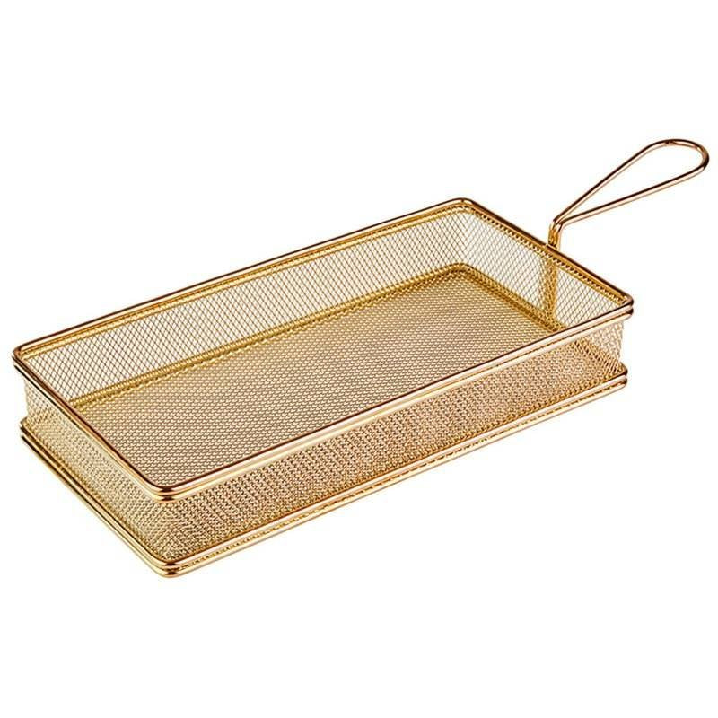 26X13 Cm Paderno Tableware Buffet And Display Cestello Porta Snack Rettangolare In Acciaio Inox