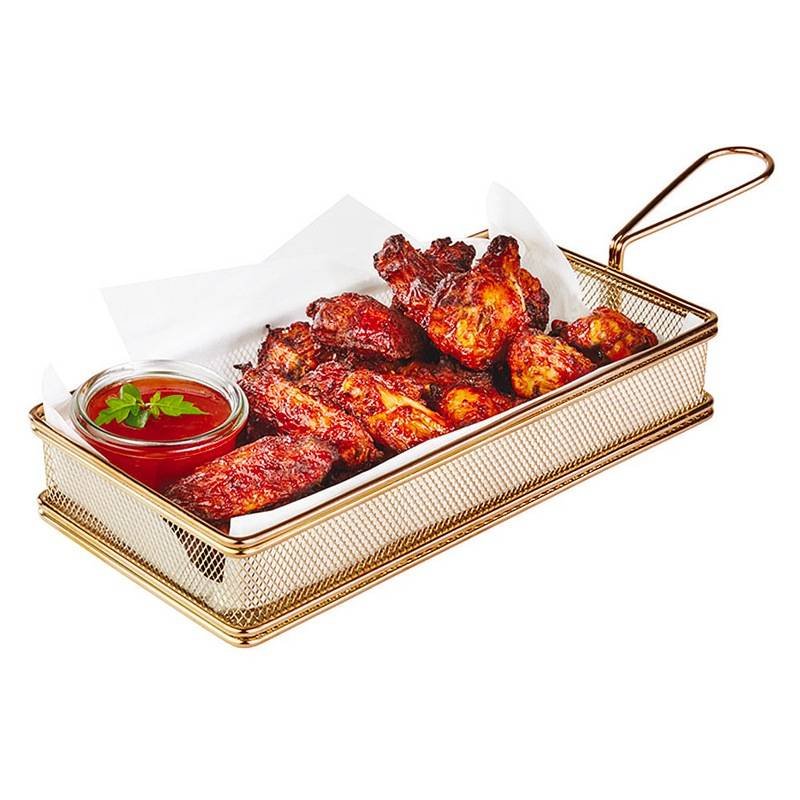 26X13 Cm Paderno Tableware Buffet And Display Cestello Porta Snack Rettangolare In Acciaio Inox