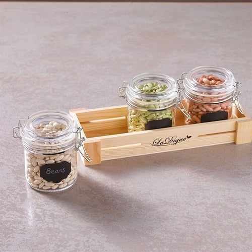 10 Cl Paderno Happy Hour Vasetti Per Aperitivo Con Supporto Vassoio In Legno Set 4 Pz