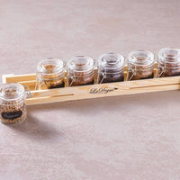20 Cl Paderno Happy Hour Vasetti Per Aperitivo Con Supporto Vassoio In Legno Set 7 Pz