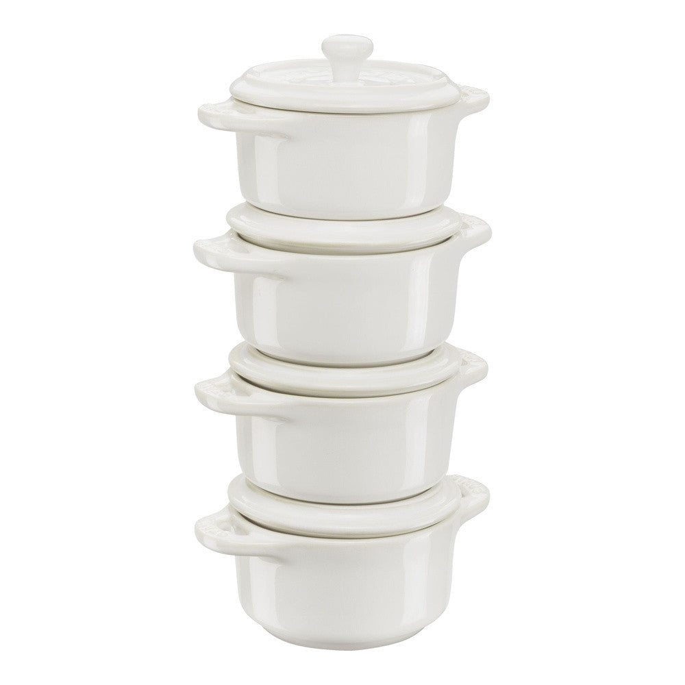 10 cm - Staub Ceramique Mini Cocotte Rotonda In Ceramica - Set 4 Pz