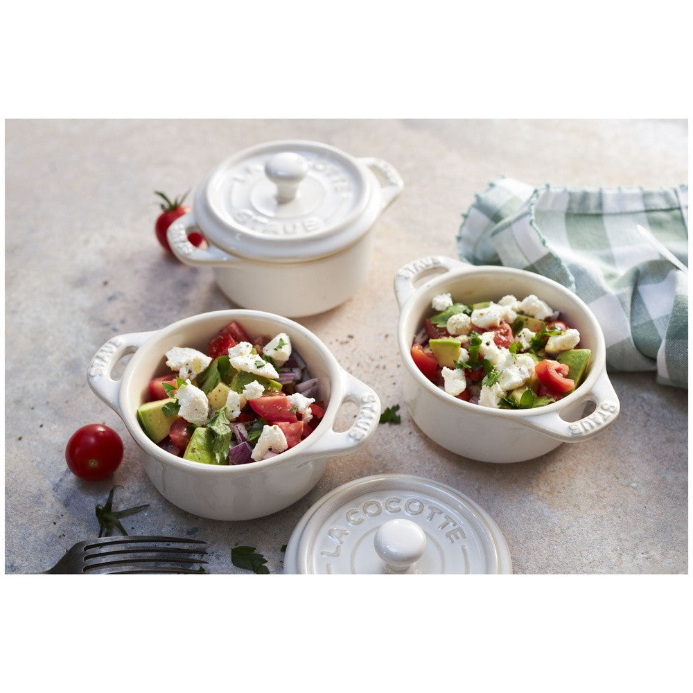 10 cm - Staub Ceramique Mini Cocotte Rotonda In Ceramica - Set 4 Pz