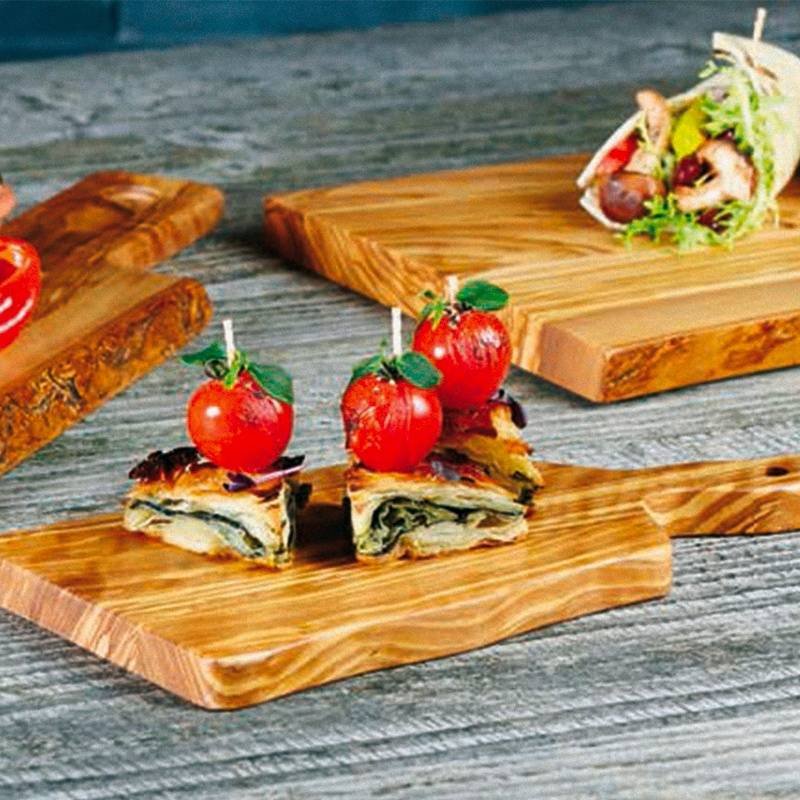44X20 Cm Paderno Tableware Buffet And Display Vassoio Con Manico In Legno Di Ulivo