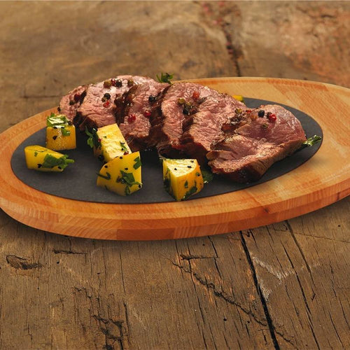 30 Cm Paderno Tableware Buffet And Display Piatto In Ghisa Con Supporto In Legno