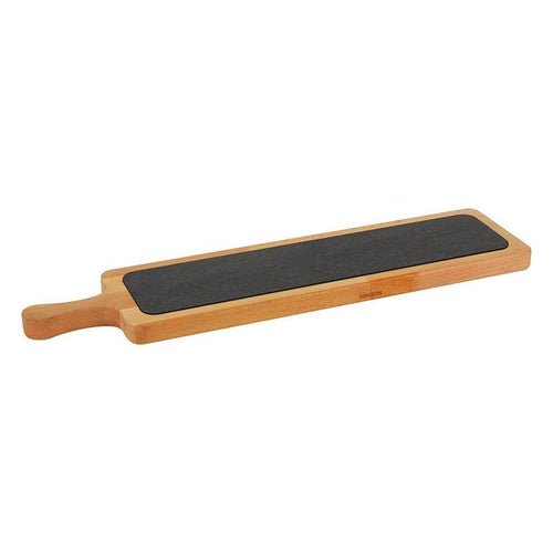 60X15 Cm Paderno Tableware Buffet And Display Piatto In Ghisa Con Supporto In Legno