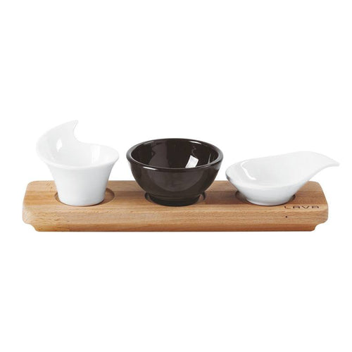 28X8 Cm Paderno Happy Hour Vassoio Porta Snack Con Inserti In Legno