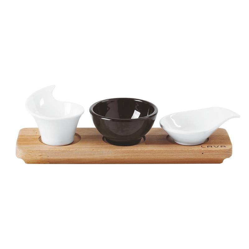 28X8 Cm Paderno Happy Hour Vassoio Porta Snack Con Inserti In Legno