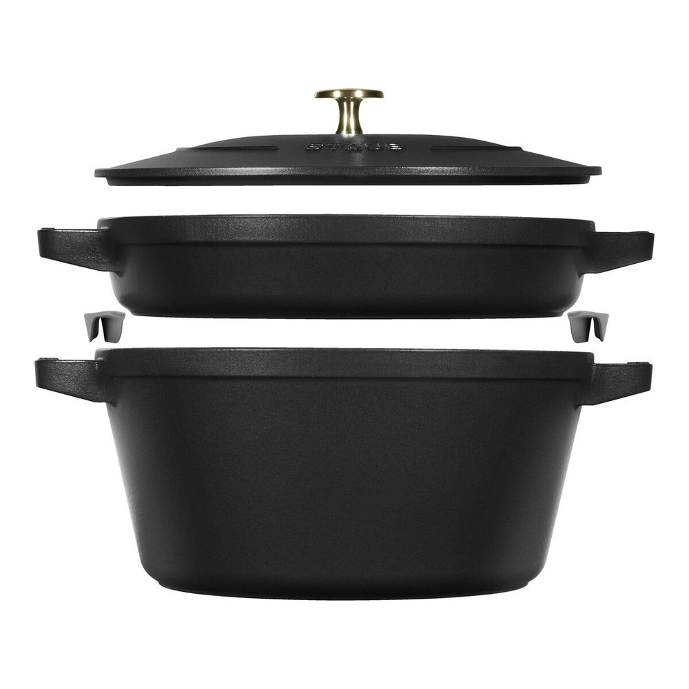 24 cm - Staub Stackable Cookware Set In Enamelled Cast Iron - Set 2 Pcs