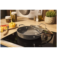 28 cm - Ballarini Salina Ceramic Tegame Basso Antiaderente Con Coperchio In Alluminio