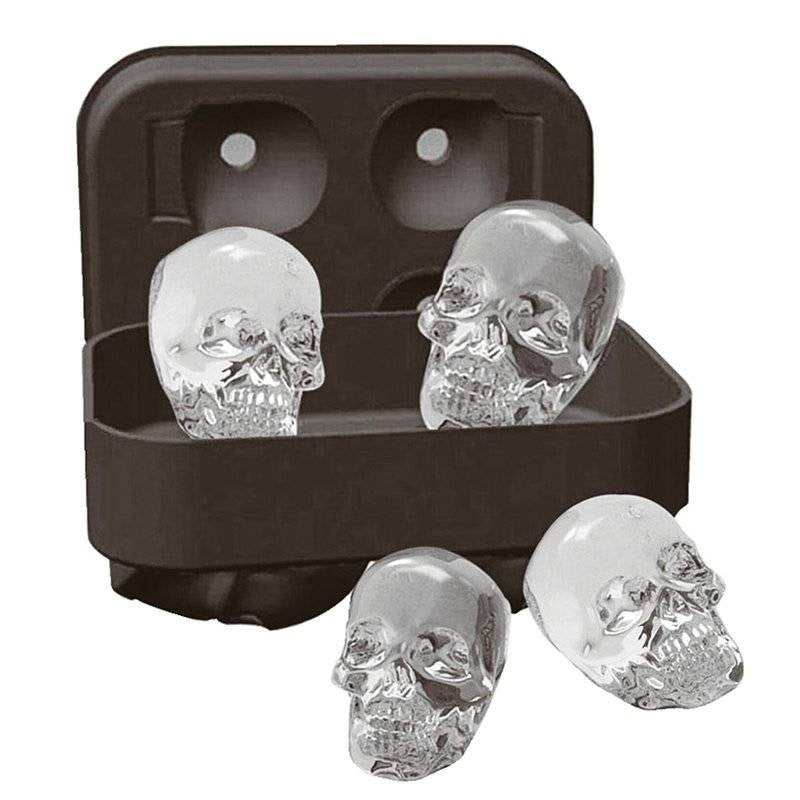 4 Forme Paderno Stampo Teschio Ghiaccio Rettangolare In Silicone
