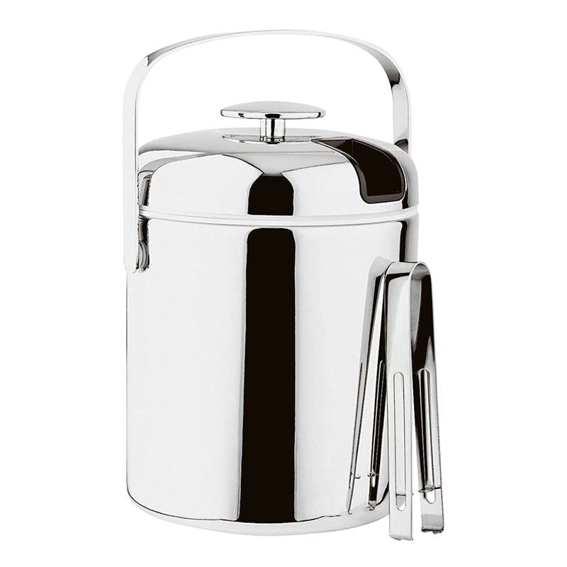 14 X H 22Cm Paderno Secchiello Ghiaccio In Acciaio Inox Con Pinza