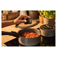 Ballarini Torre Set Padelle e Casseruole Antiaderente Ceramico In Alluminio Con Manico Rimovibile e Coperchi - Set 7 Pz