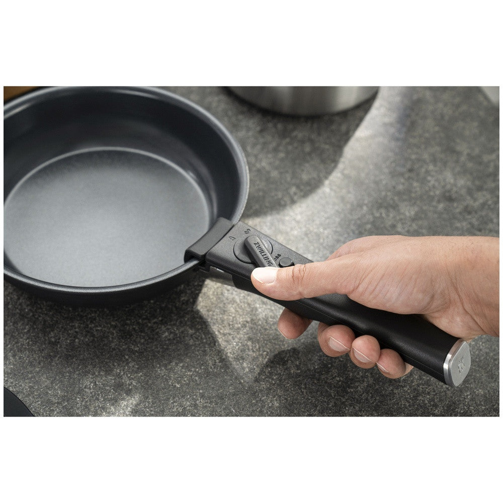 Zwilling Unlock Ceramic Titanium Set Padelle Impilabili Con Manico Rimovibile In Alluminio - Set 4 Pz