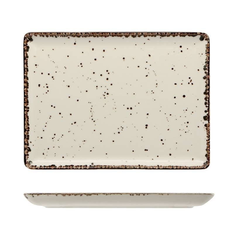 30X20 Cm Lioness Cromya Cream Piatto Vassoio Rettangolare In Porcellana