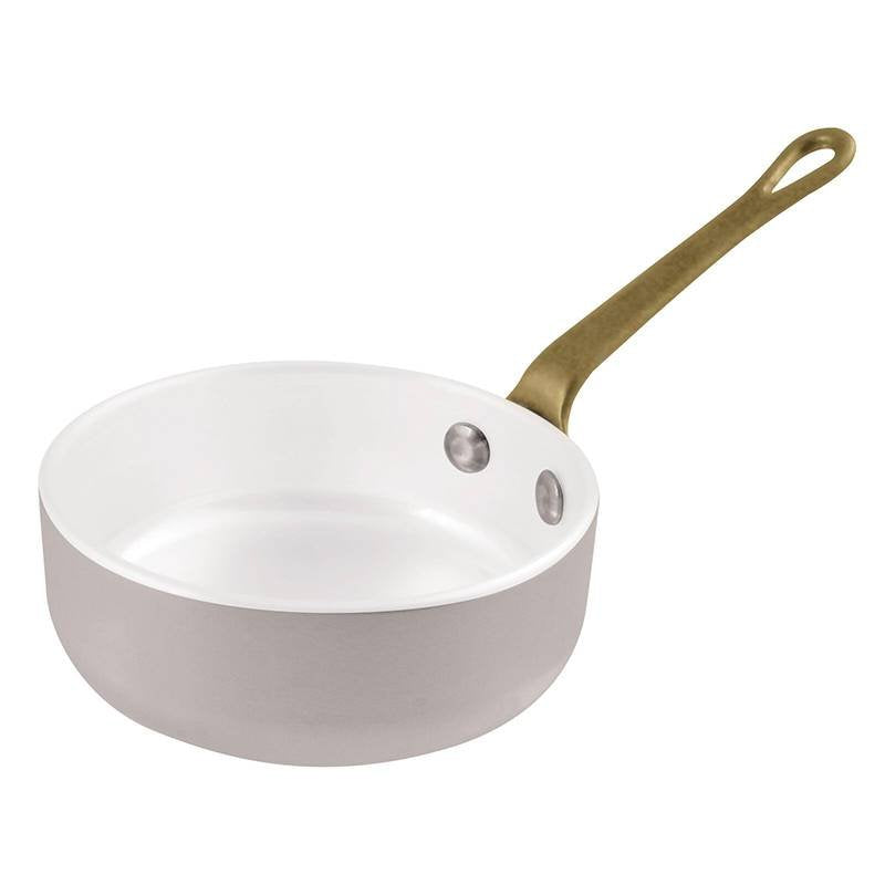 10 Cm Paderno Miniature Mini Casseruola Bassa In Alluminio Con Manico In Ottone