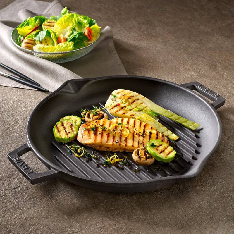 30 Cm Paderno Bistecchiera Grill Rotonda In Ghisa Smaltata