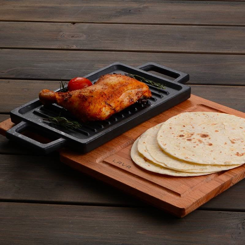 22X15 Cm Paderno Bistecchiera Grill Rettangolare In Ghisa Smaltata Reversibile