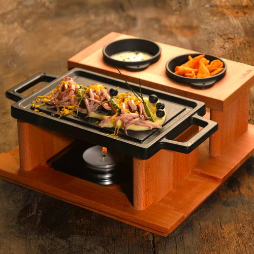 22X15 Cm Paderno Barbecue Da Tavola Rettangolare In Ghisa Smaltata