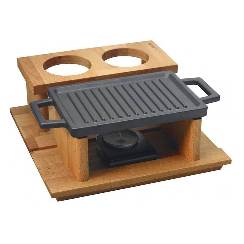 22X30 Cm Paderno Barbecue Da Tavola Rettangolare In Ghisa Smaltata