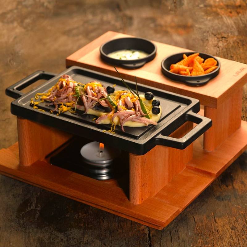 22X30 Cm Paderno Barbecue Da Tavola Rettangolare In Ghisa Smaltata