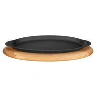 29 5X15 5 Cm Paderno Cast Iron Cookware Piatto In Ghisa Con Supporto In Legno