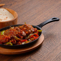 17 Cm Paderno Cast Iron Cookware Piatto In Ghisa Con Supporto In Legno