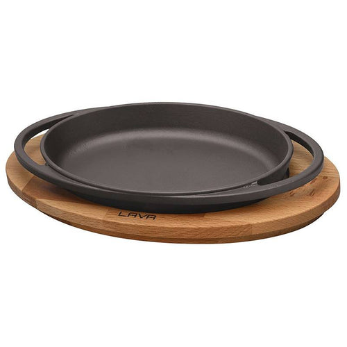 21X14 Cm Paderno Cast Iron Cookware Piatto In Ghisa Con Supporto In Legno