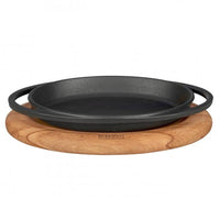 21X14 Cm Paderno Cast Iron Cookware Piatto In Ghisa Con Supporto In Legno