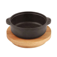 Paderno Casseruola Rotonda In Ghisa Con Supporto In Legno