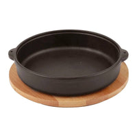 Paderno Casseruola Rotonda In Ghisa Con Supporto In Legno
