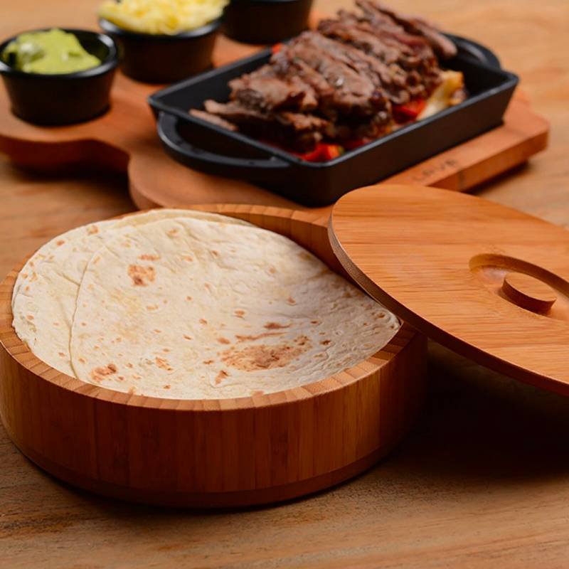 19 Cm Paderno Contenitore Tortillas In Legno