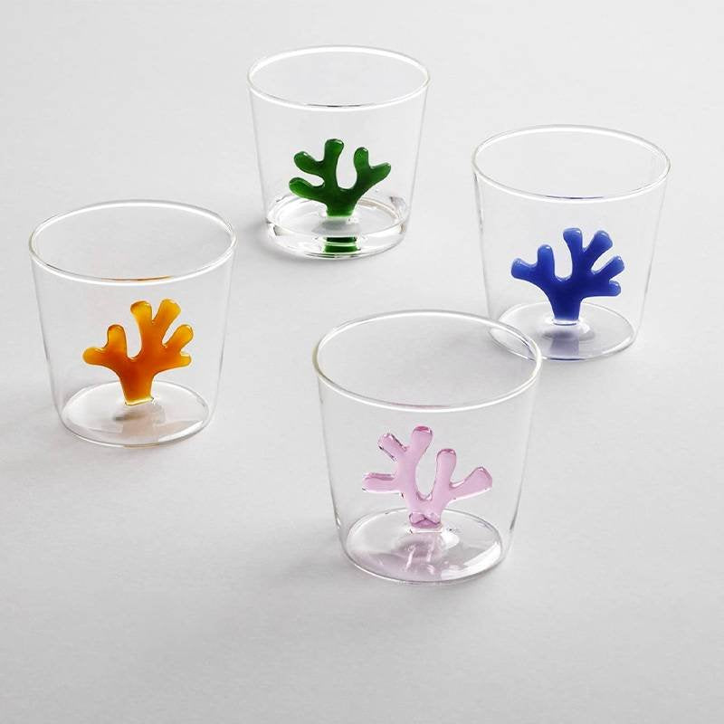35 Cl Ichendorf Coral Reef Bicchiere Acqua Corallo In Vetro Borosilicato