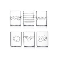 30 Cl Ichendorf Deco Bicchiere Acqua Forme Geometriche In Vetro Borosilicato Set 6 Pezzi